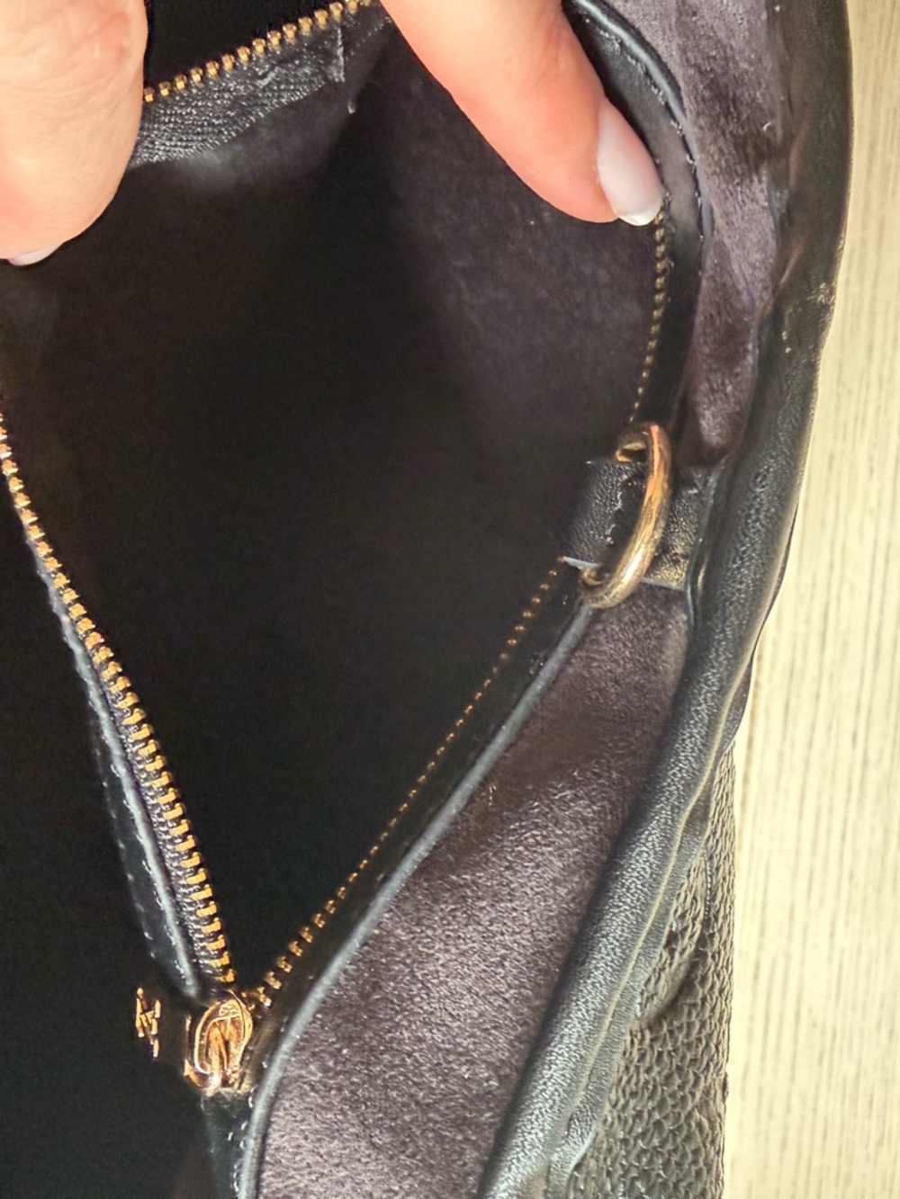Black Designer Embossed Monogram Tote Bag - Picture 9 of 9